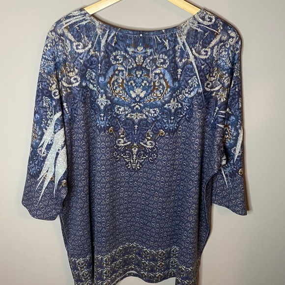 Catherine’s Boho blue/white style top size 1x - Picture 5 of 6